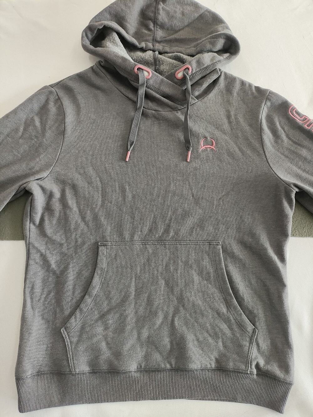 Cinch Hoodie M Women Gray Pullover Sweatshirt Jacket Cowgirl Rodeo
